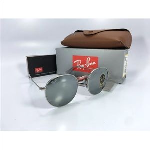 Ray Ban Unisex Silver Metal Round Sunglasses